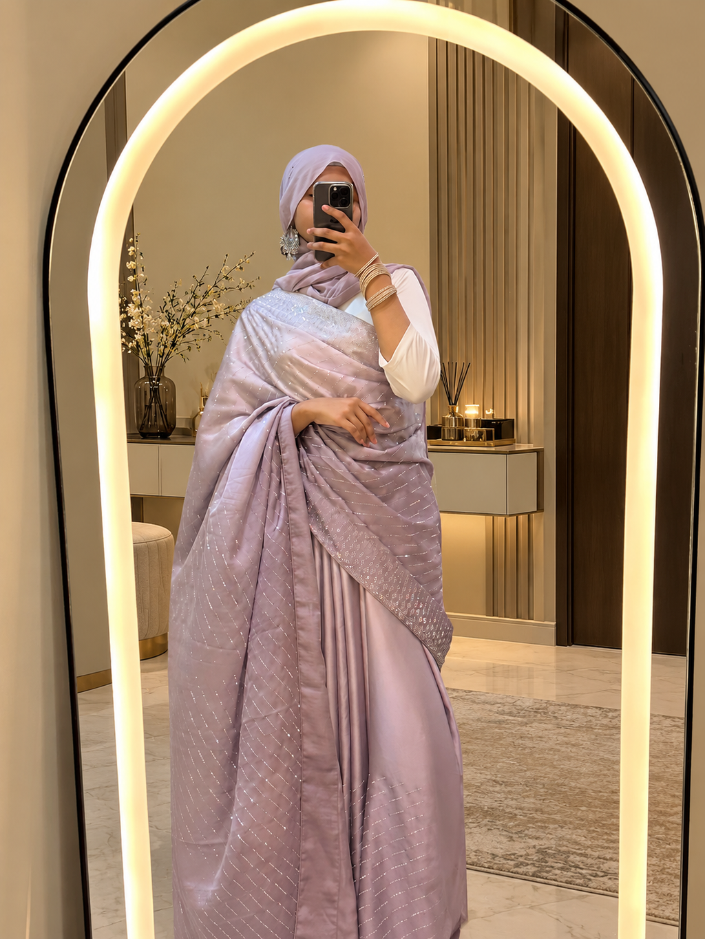 Elsa — Dusty lavender Sitara & Sequin Saree