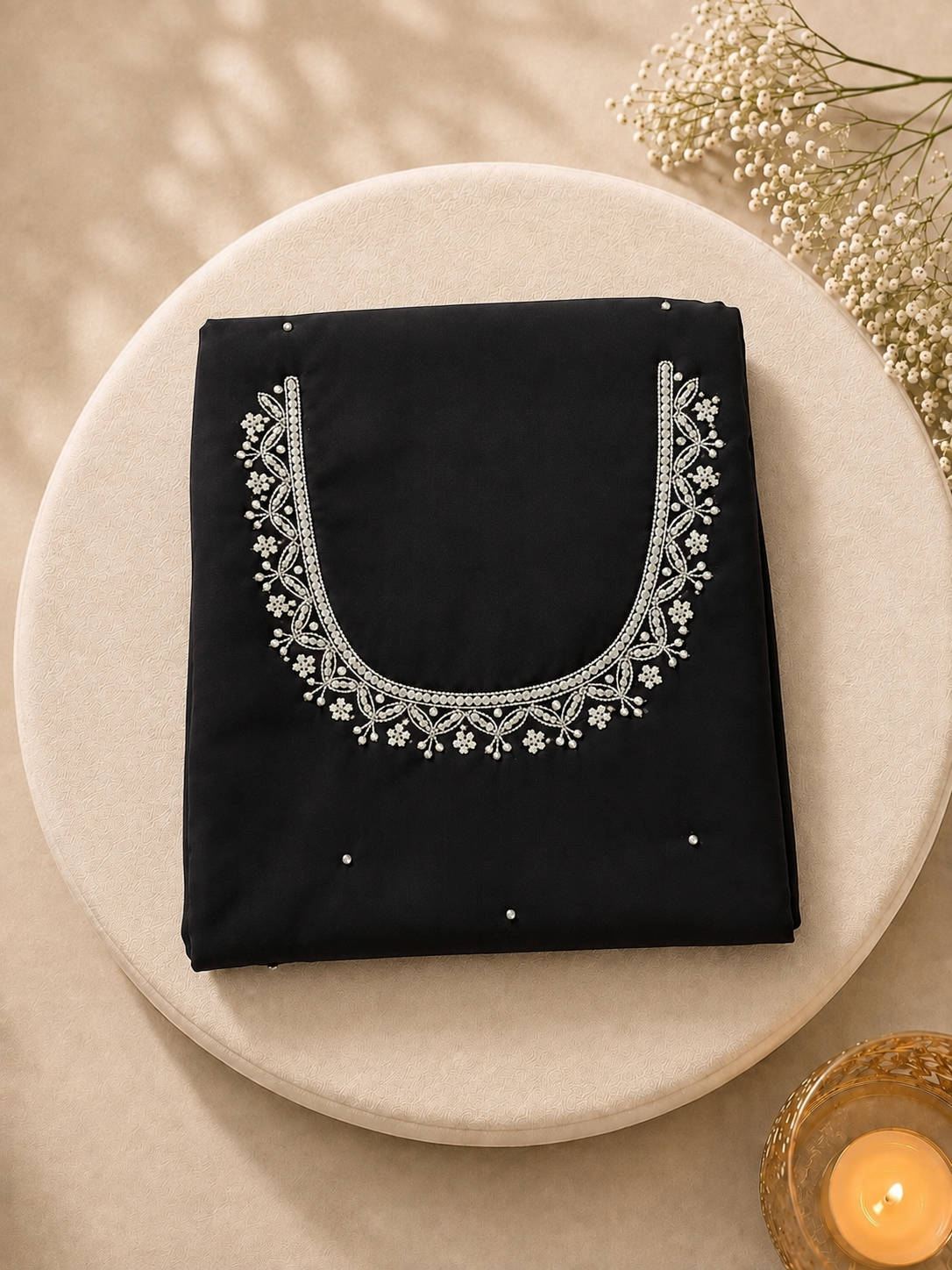 Sitara — Black Hand-Embellished Saree
