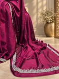 Meera— Deep burgundy luxury handwork Saree