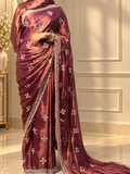 Noor — Rust Fandy silk Cut Dana embellishments