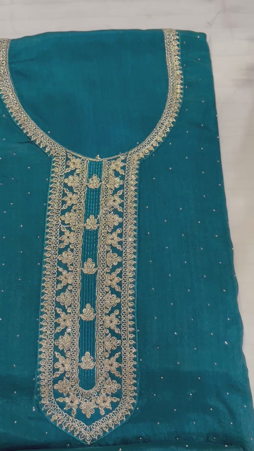 Divine (Teal) 3-Piece Embroidered