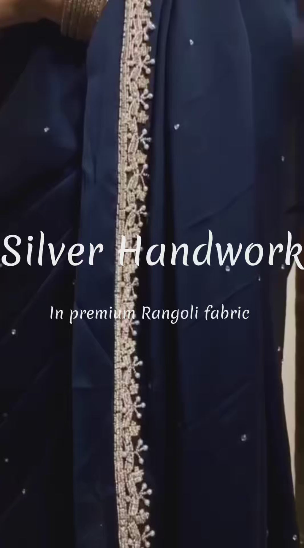 Meera — Midnight blue luxury handwork Saree