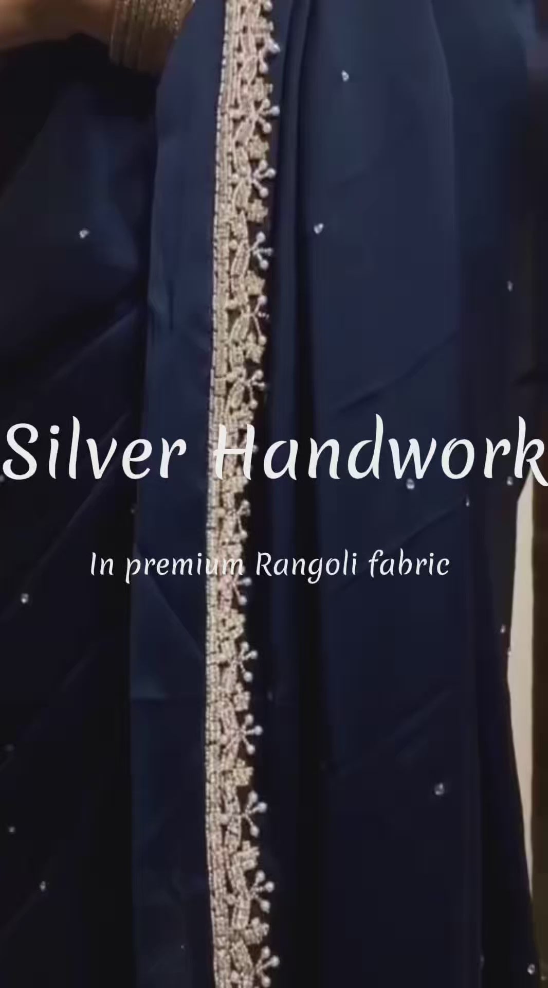 Meera — Midnight blue luxury handwork Saree