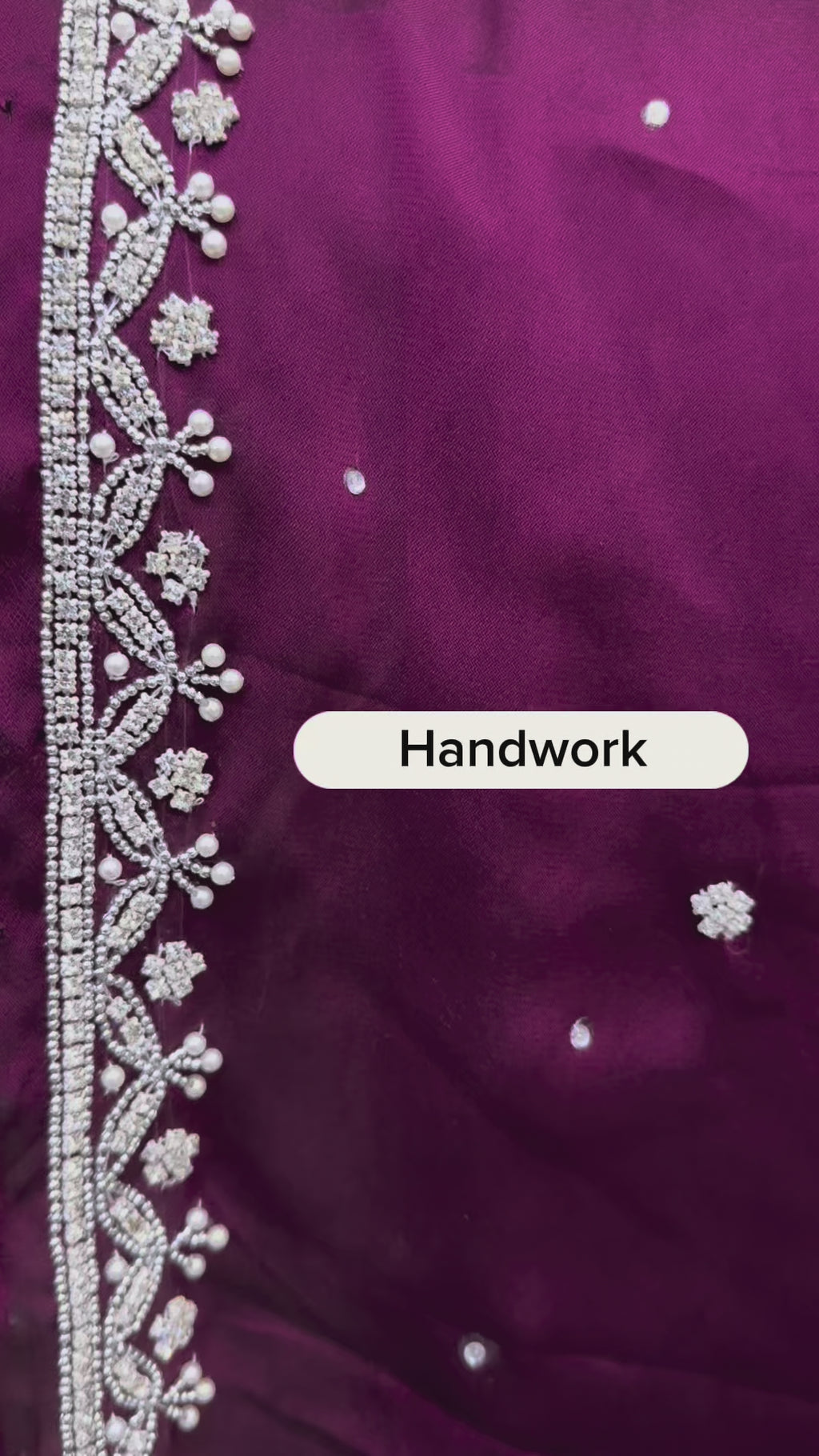 Sitara — Deep Berry Hand-Embellished Saree