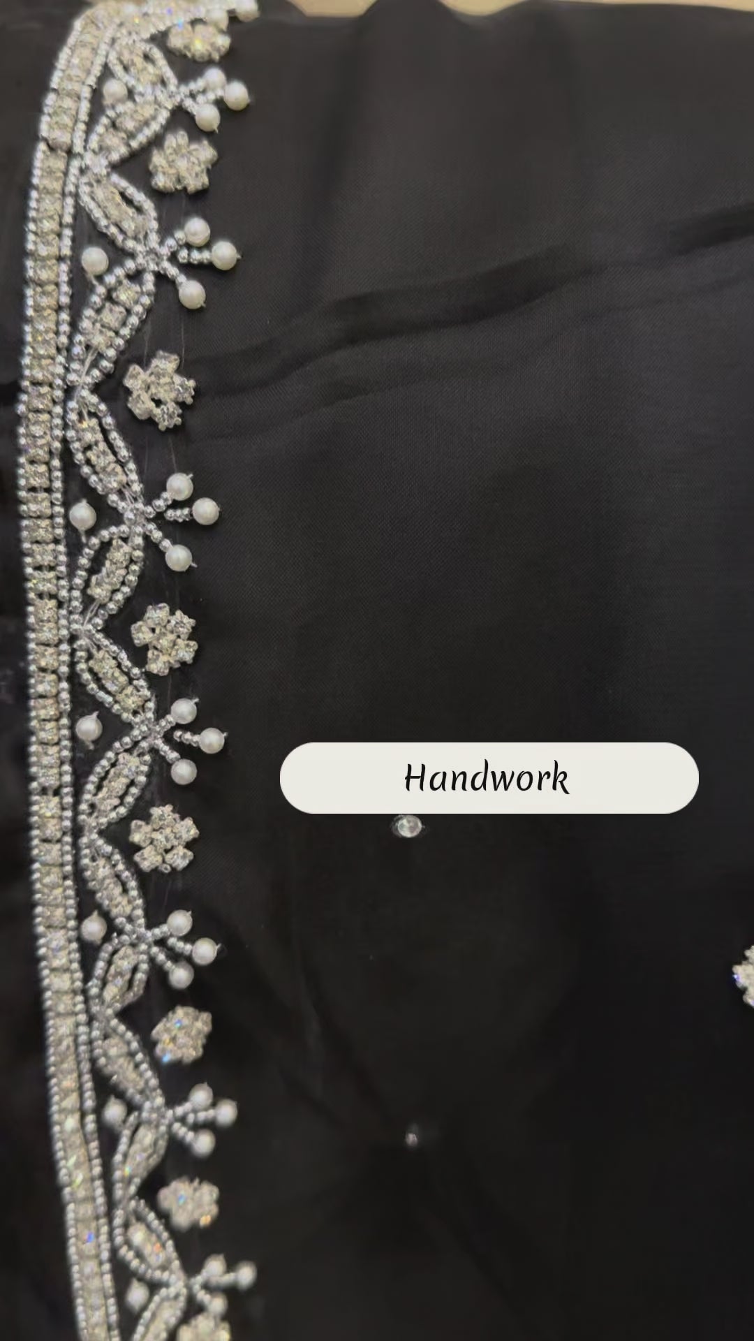Sitara — Black Hand-Embellished Saree