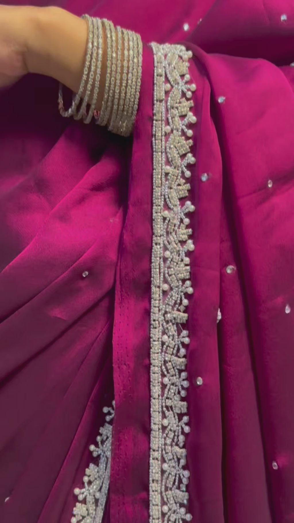 Meera— Deep burgundy luxury handwork Saree