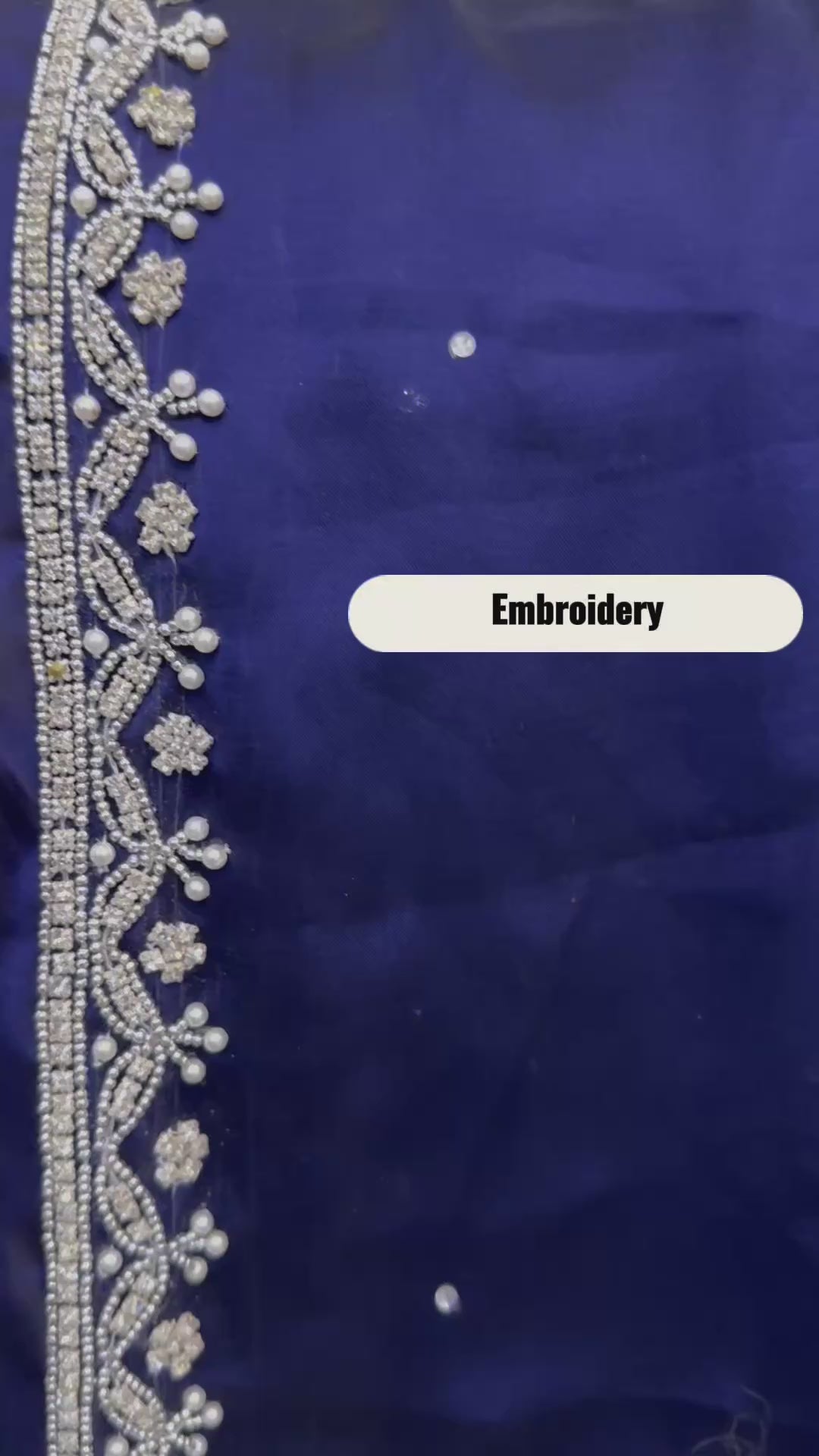 Sitara — Midnight Blue Hand-Embellished Saree